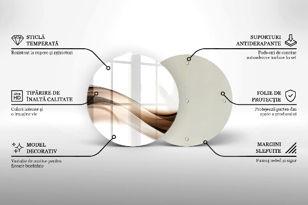 Glas Ceranfeldabdeckung Abstrakte braune Linien