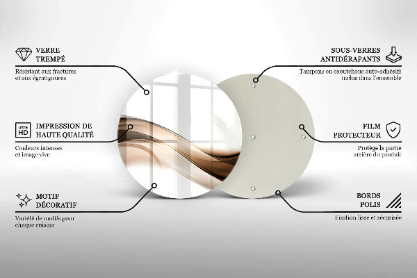 Glas Ceranfeldabdeckung Abstrakte braune Linien