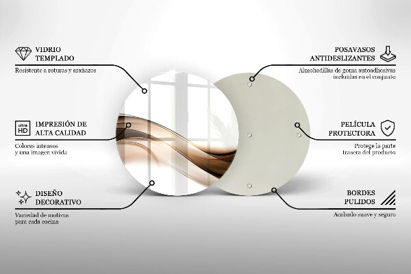 Glas Ceranfeldabdeckung Abstrakte braune Linien