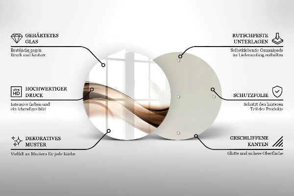 Glas Ceranfeldabdeckung Abstrakte braune Linien