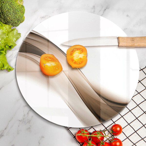 Glas Ceranfeldabdeckung Abstrakte braune Linien