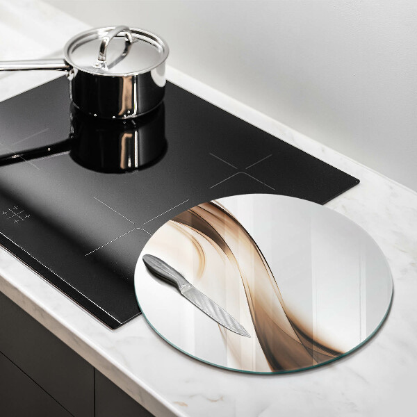 Glas Ceranfeldabdeckung Abstrakte braune Linien