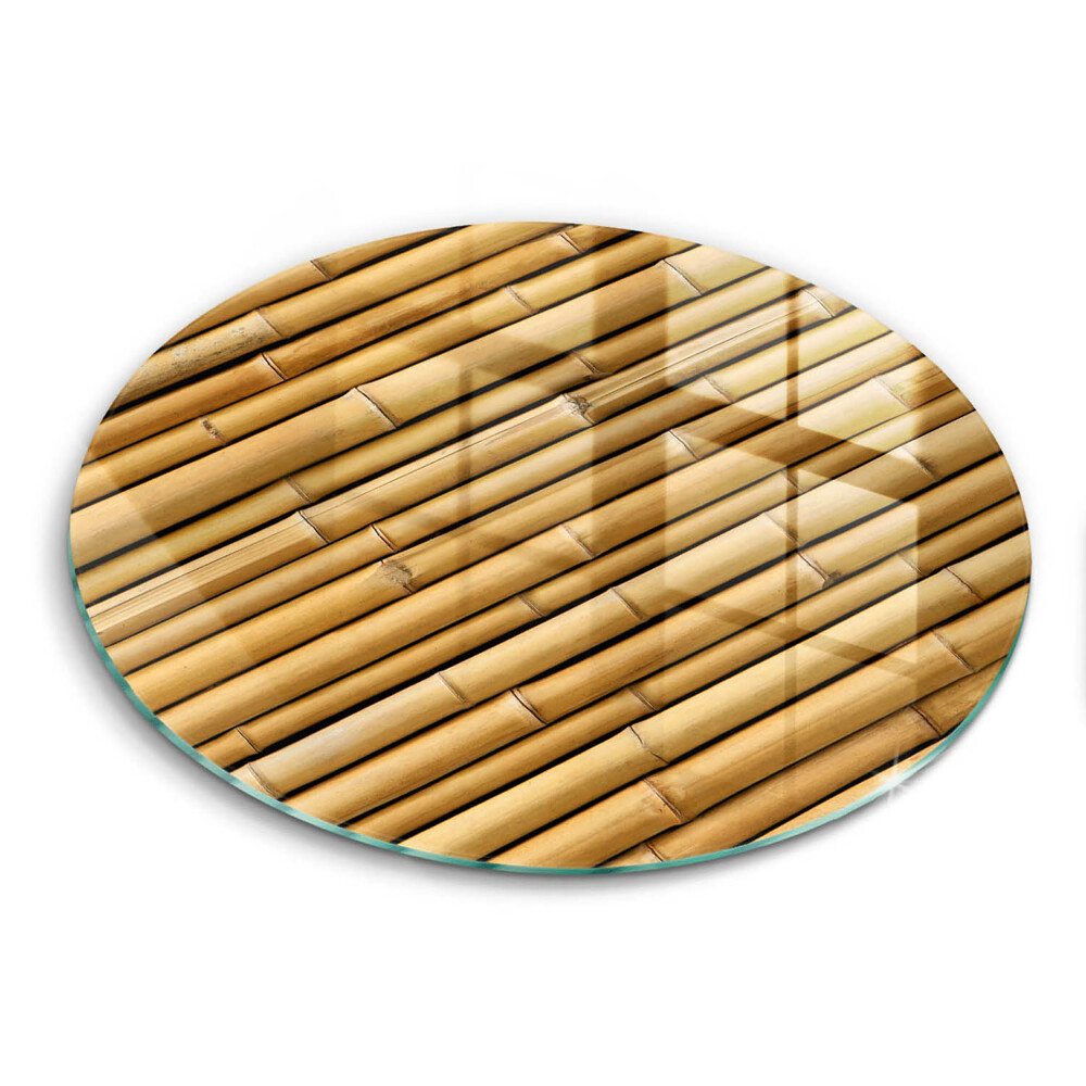 Glas Herdabdeckplatte Natur-Boho-Bambus