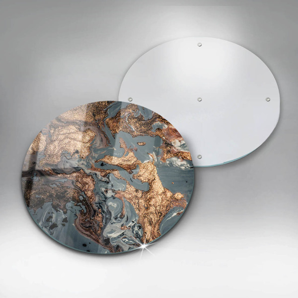 Glas Herdabdeckplatte Dekostein mit Gold