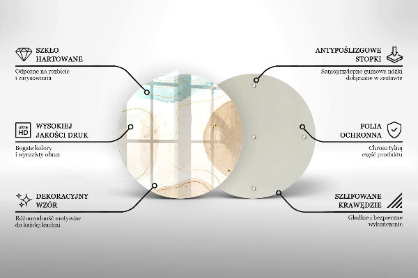 Glas Herdabdeckplatte Boho-Flecken und Gold