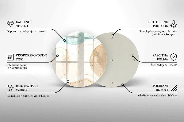 Glas Herdabdeckplatte Boho-Flecken und Gold
