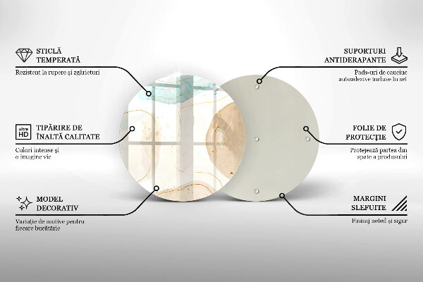 Glas Herdabdeckplatte Boho-Flecken und Gold
