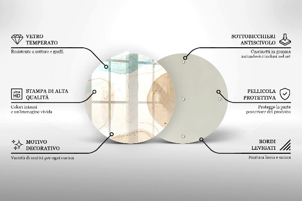 Glas Herdabdeckplatte Boho-Flecken und Gold