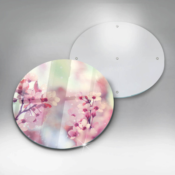 Glas Ceranfeldabdeckung Frühlingsrosa Blumen