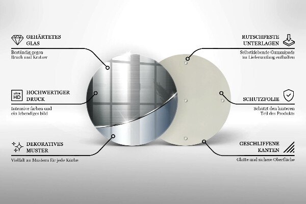 Glas Ceranfeldabdeckung Abstraktionsmuster aus Metall