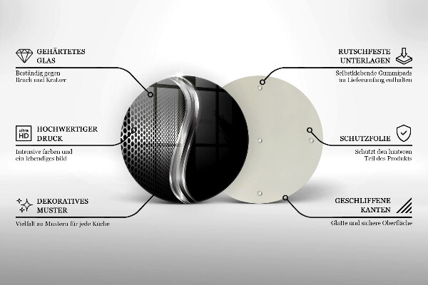Glas Herdabdeckplatte Metallstruktur