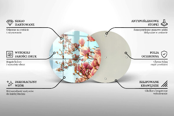 Glas Herdabdeckplatte Rosa Blumenbaum