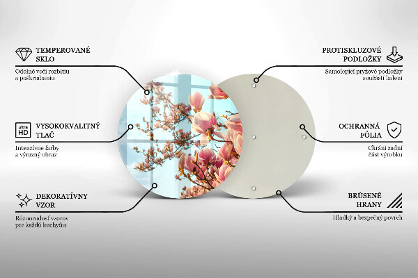 Glas Herdabdeckplatte Rosa Blumenbaum