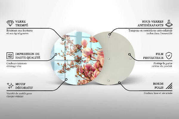 Glas Herdabdeckplatte Rosa Blumenbaum