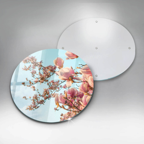 Glas Herdabdeckplatte Rosa Blumenbaum