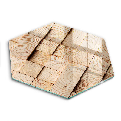 Glas Ceranfeldabdeckung Holzquadrate