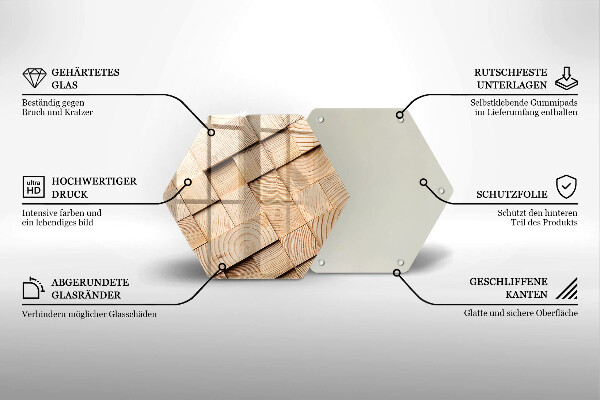 Glas Ceranfeldabdeckung Holzquadrate