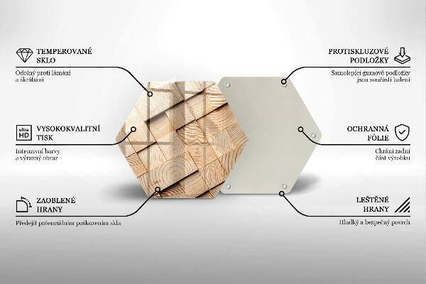 Glas Ceranfeldabdeckung Holzquadrate