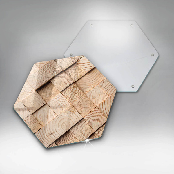 Glas Ceranfeldabdeckung Holzquadrate