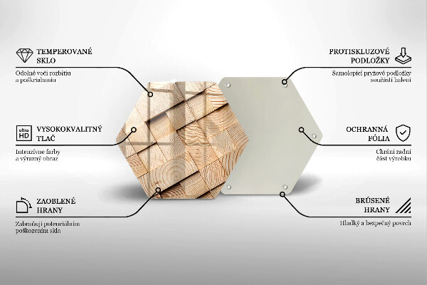 Glas Ceranfeldabdeckung Holzquadrate