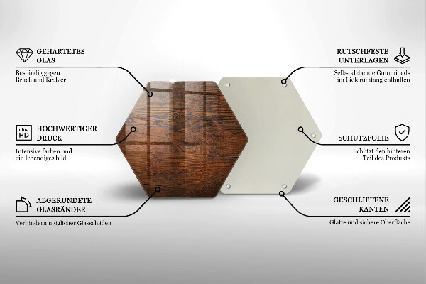 Glas Ceranfeldabdeckung Dunkles Holzbrett