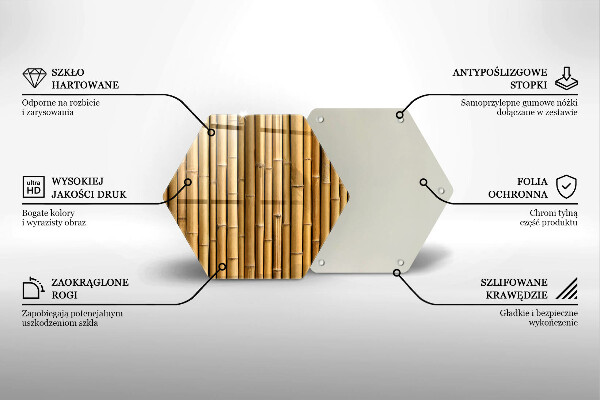 Glas Herdabdeckplatte Natur-Boho-Bambus