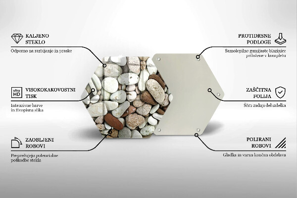 Glas Herdabdeckplatte Kleine Steine im Hintergrund