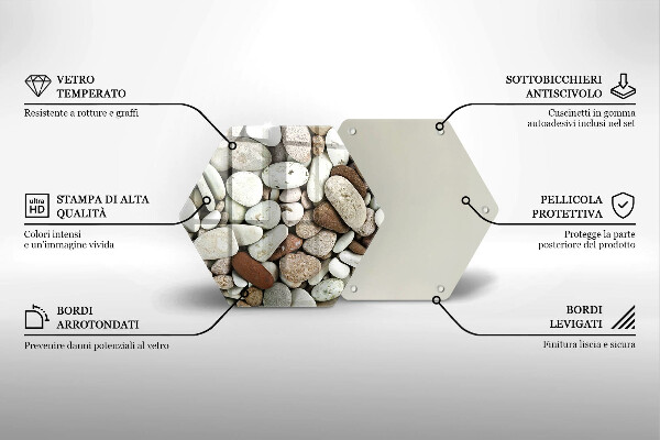 Glas Herdabdeckplatte Kleine Steine im Hintergrund