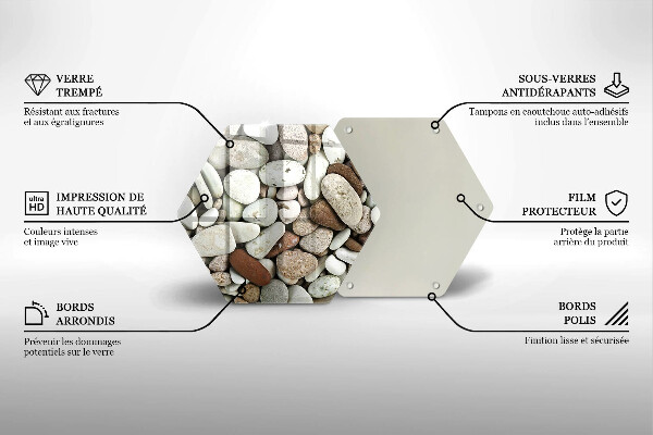 Glas Herdabdeckplatte Kleine Steine im Hintergrund