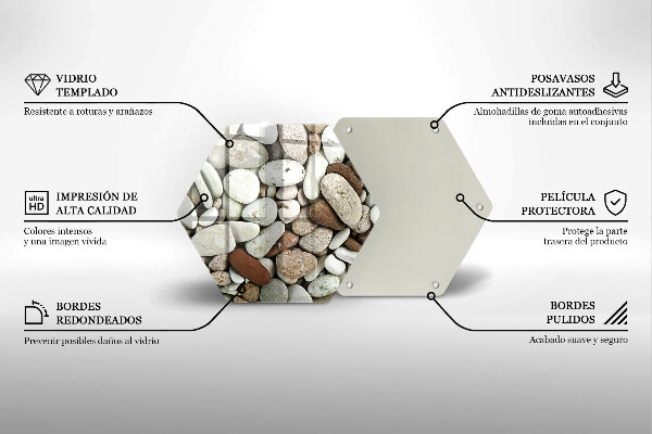 Glas Herdabdeckplatte Kleine Steine im Hintergrund