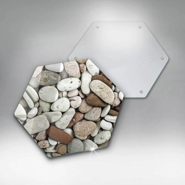 Glas Herdabdeckplatte Kleine Steine im Hintergrund