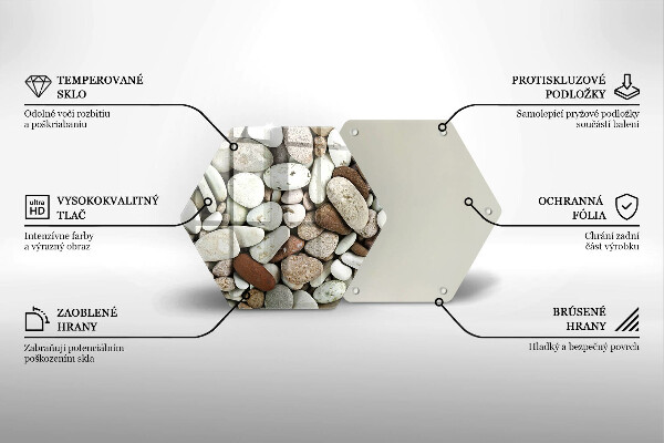 Glas Herdabdeckplatte Kleine Steine im Hintergrund