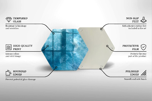 Glas Herdabdeckplatte Blaues Wasser