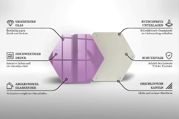 Glas Ceranfeldabdeckung Spritzschutz Violette Farbe