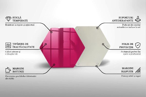 Glas Ceranfeldabdeckung Spritzschutz Pinke Farbe