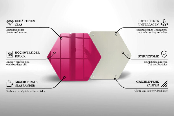 Glas Ceranfeldabdeckung Spritzschutz Pinke Farbe