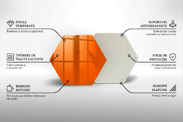 Glas Ceranfeldabdeckung Spritzschutz orange Farbe