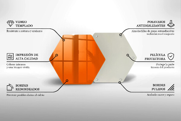 Glas Ceranfeldabdeckung Spritzschutz orange Farbe