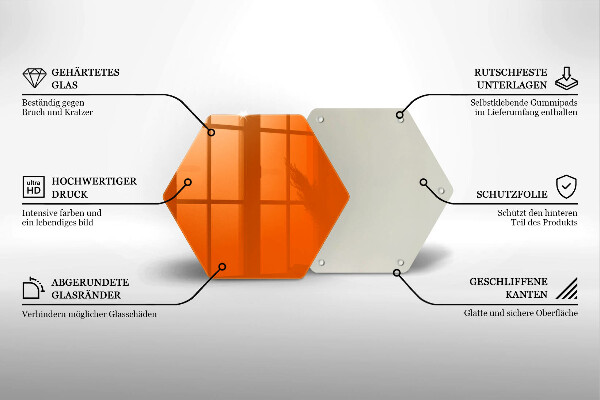 Glas Ceranfeldabdeckung Spritzschutz orange Farbe