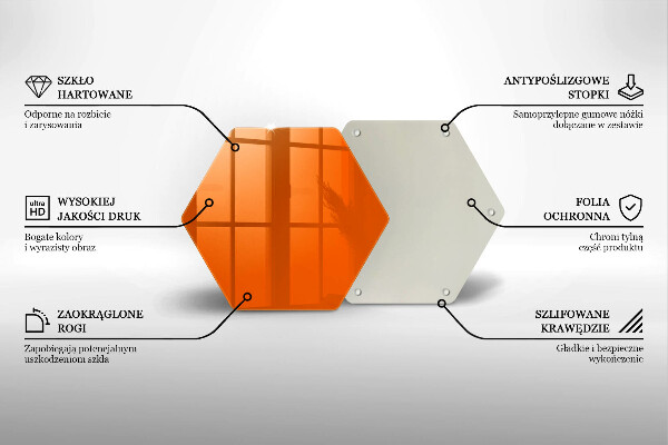 Glas Ceranfeldabdeckung Spritzschutz orange Farbe