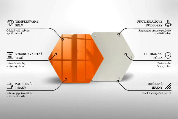 Glas Ceranfeldabdeckung Spritzschutz orange Farbe