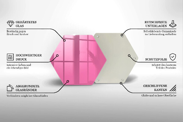 Glas Ceranfeldabdeckung Spritzschutz Pinke Farbe