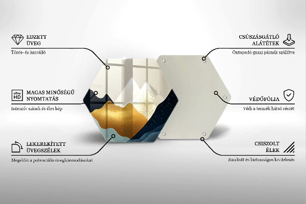 Glas Herdabdeckplatte Abstrakte Berge