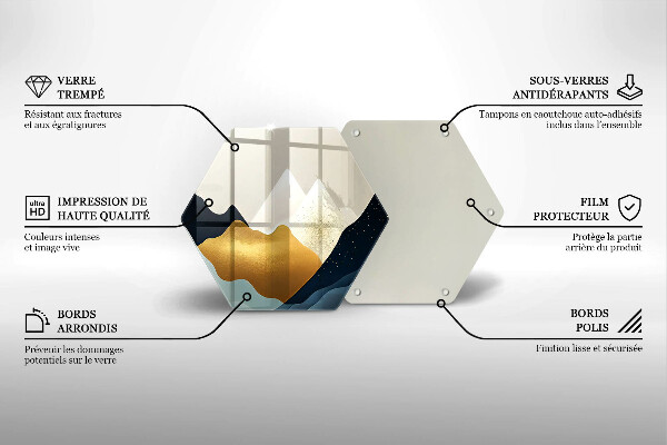 Glas Herdabdeckplatte Abstrakte Berge