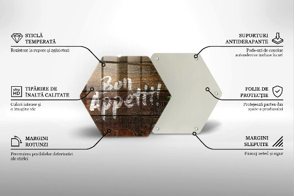 Glas Herdabdeckplatte Bon-Appetit-Inschriftentafeln