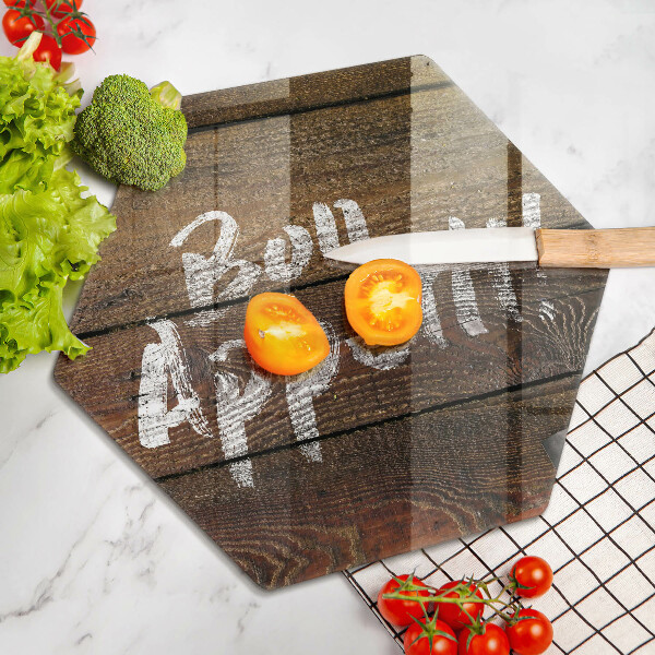 Glas Herdabdeckplatte Bon-Appetit-Inschriftentafeln