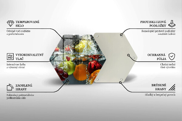 Glas Herdabdeckplatte Saftige Frucht in Wasser