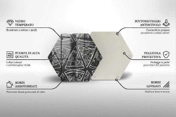 Glas Herdabdeckplatte Pizzaillustration