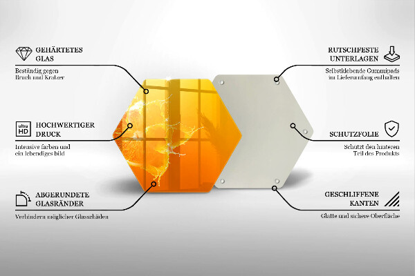 Glas Ceranfeldabdeckung Saftige Orangenfrucht