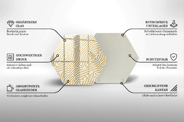 Glas Herdabdeckplatte Geometrische Linien